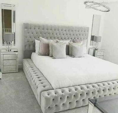 Ambassador Bed in Plush Velvet – Upholstered Frame /Without Mattress