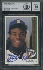 Ken Griffey Jr #1 1989 Upper Deck Auto Signature ROOKIE Card BGS 10