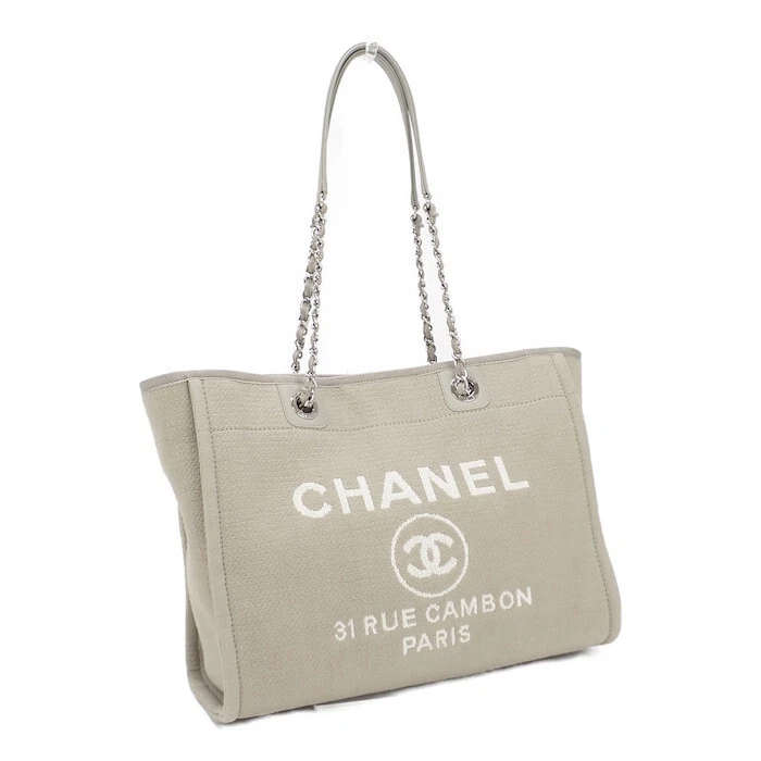 Chanel Grey x Greige x Beige Deauville Chain Tote Bag 108c56