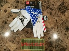 UA UNDER ARMOUR SPOTLIGHT LE ADULT RECEIVER FOOTBALL GLOVES, NWT, 1315621-100