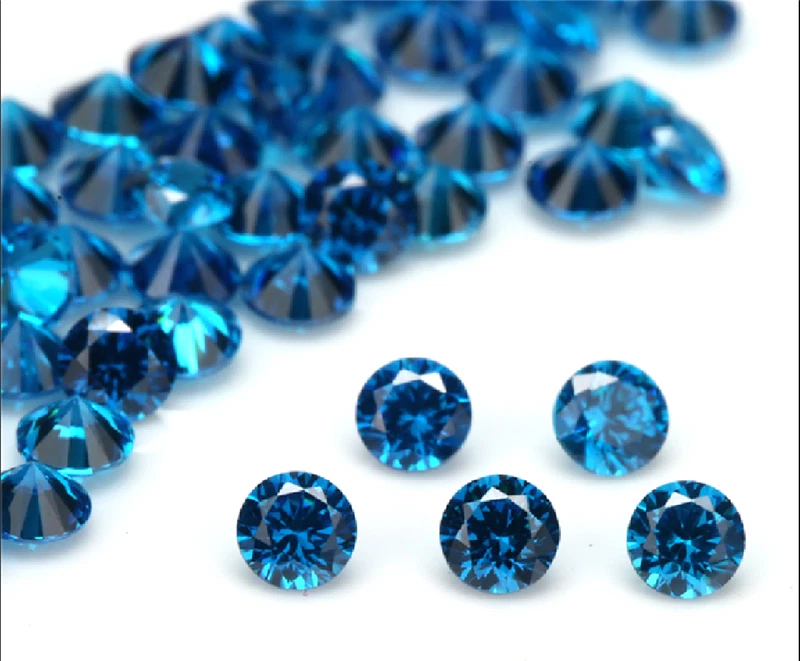 Special Offer SEA BLUE COLOR SAPPHIRE ROUND Lab-Created LOOSE GEM 2 -3.25mm50Pcs - Image 2 of 4