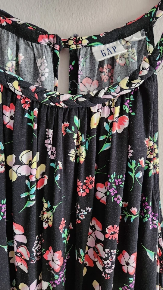  GAP Feminino Verão Sem Mangas Floral Macacão Curto Casual Solto Mini Macacão P - Imagem 3 de 4