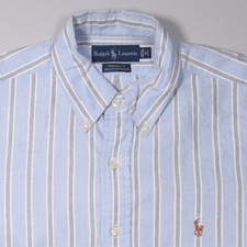 VTG Polo Ralph Lauren Yarmouth Oxford Flesh Pony Stripe Shirt XXL Men  s 16-33