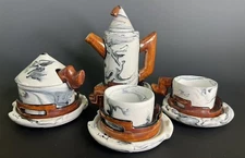 RARE JURAJ MIHALIK POSTMODERN ART4 CERAMIC Teapot Sugar Teacups