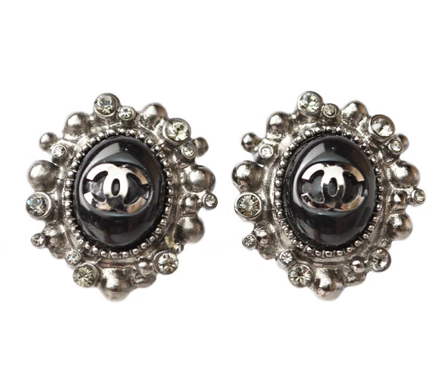 Coco chanel earrings cc cheap studs