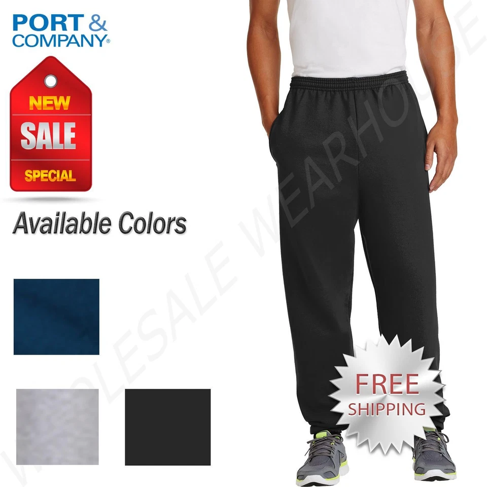 Port & Company 9-ounce, 50/50 cotton/poly Fleece Sweatpant With Pockets PC90P