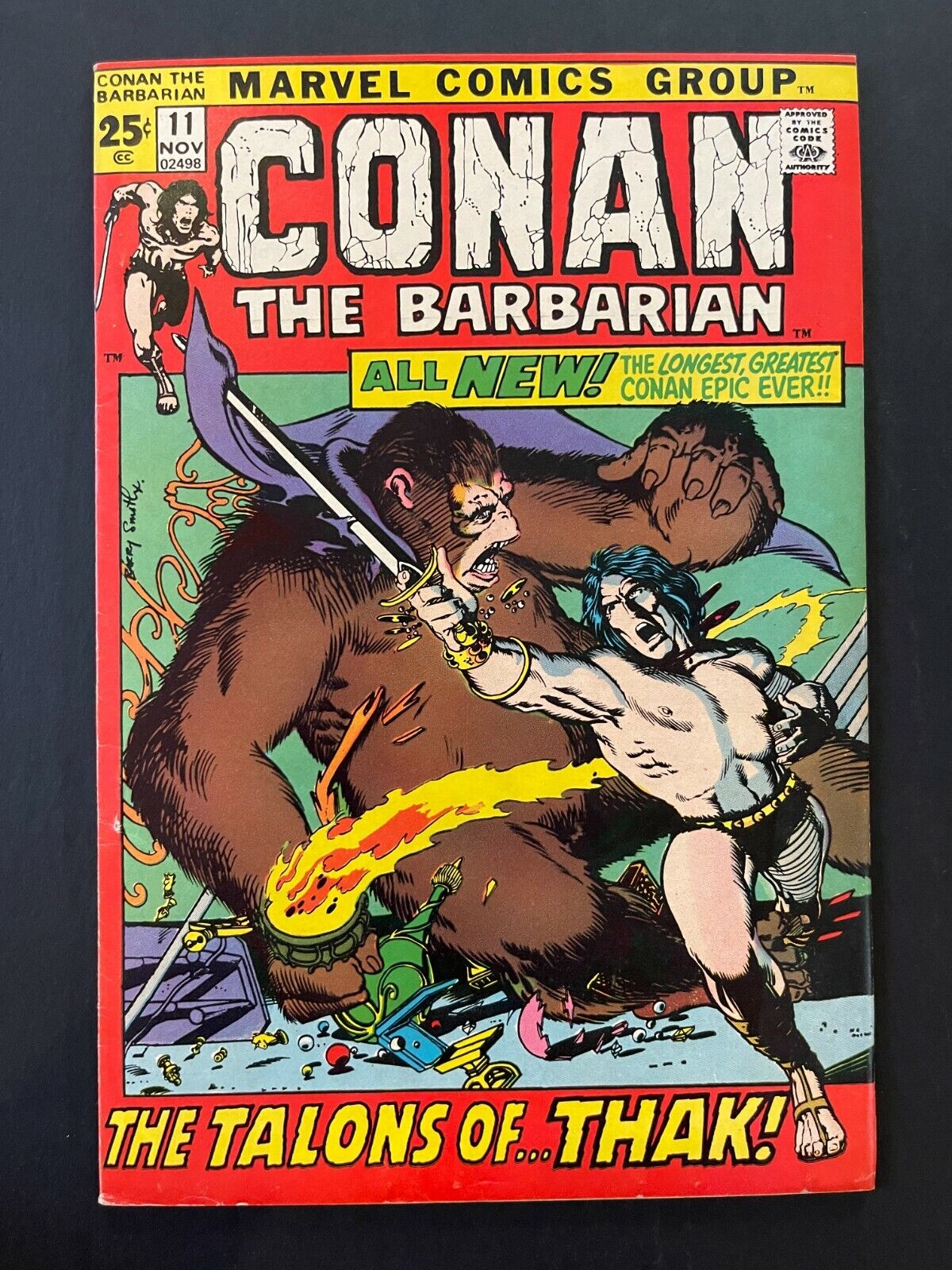 Conan the Barbarian #11 - Rogues in the House starring Thak (Marvel, 1970)  F/VF