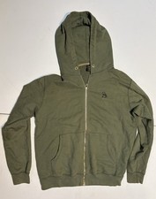 OVO Full Zip Hoodie Olive Large Authentic No Drawstring Size Large