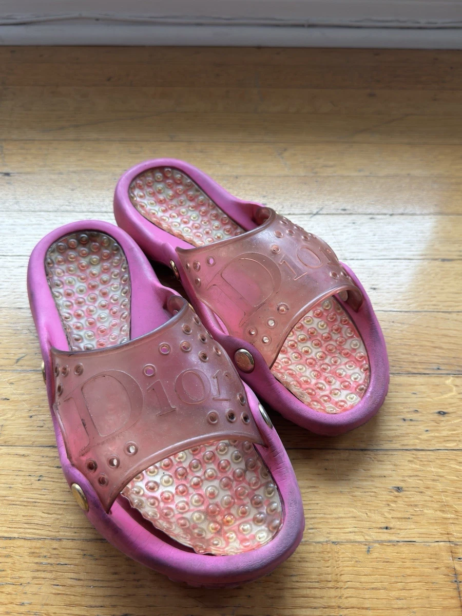 希少【Dior】ヴィンテージ ラバー プールスライド サンダル ガリアーノ Dior Rubber Sandals for Women for sale - eBay