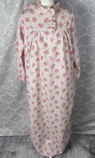 Vtg Sears Granny Gown Nightgown Pink Roses 100 Cotton Sz 36 Cottagecore