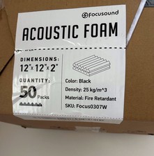 Focusound 50 Pack 12  x12  x2" Acoustic Foam Panels Soundproofing