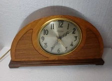 Vntg Art Deco Clock 1935 Telechron Westminster Chime Elec Mahogany Case Revere