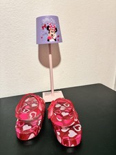 Minnie Mouse Girls Pink/Red Heart Glitter Buckle Sandals Open Toe 10