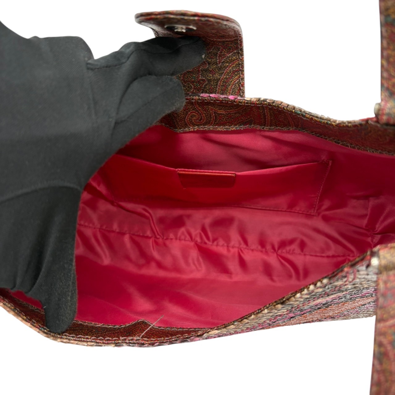 Authentic ETRO Paisley Pattern Leather Handbag Sh… - image 15