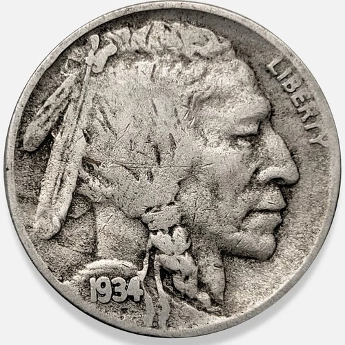 1934-D Buffalo Nickel 5c Fine F+ * Original Surfaces * Nice 1934D