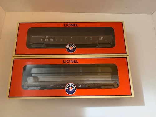 PAR DE GÓNDOLA LIONEL 6-82670 ESCALA O PS-5 Y FLATCAR PS-4 con carga de tubería | Condition: Used