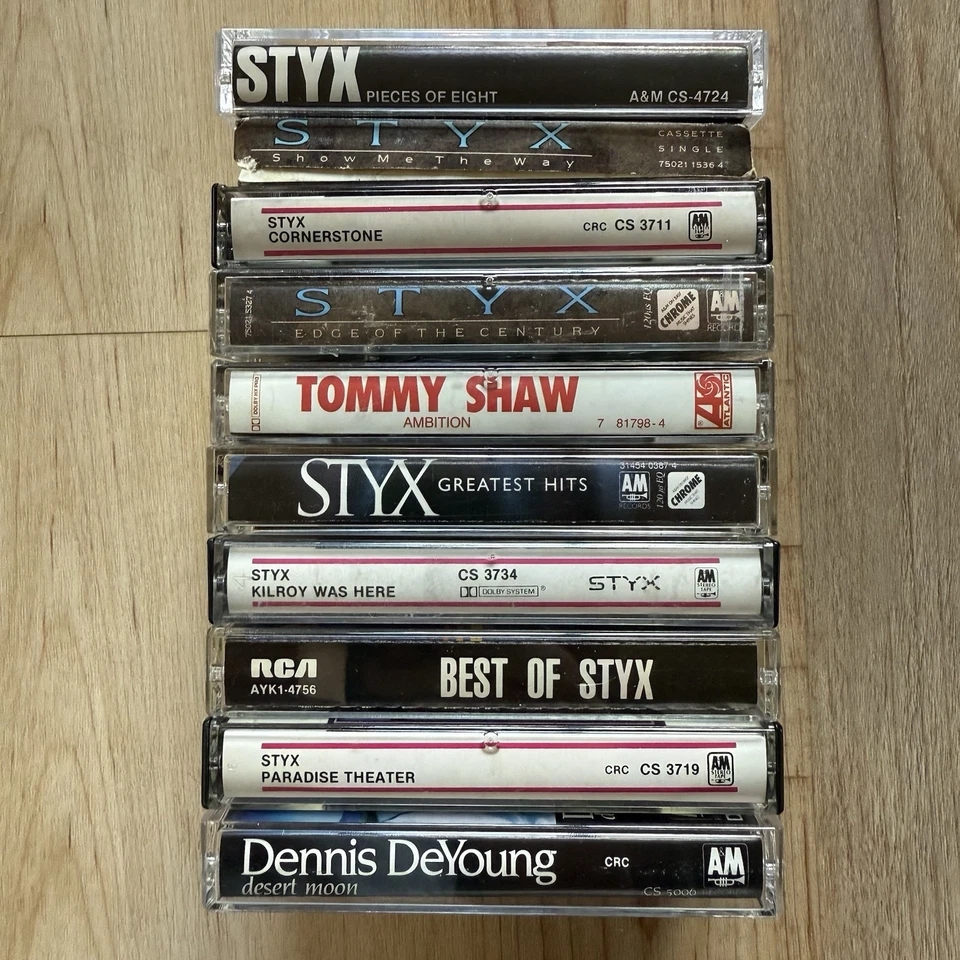 10x STYX Cassette Tape Lot: RARE Paradise Theater Cornerstone Greatest Hits - Image 3 of 3