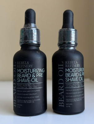 Rebels Refinery Beard Oil Moisturizing Beard Pre Shave Oil 30mL Ea Lot of 2