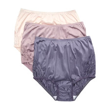 Vanity Fair New 3 Pairs Perfectly Yours Lace Nouveau Briefs Size 7 / L 13011 NWT