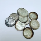 LOT OF  10 ROOSEVELT SILVER DIMES 90% SILVER ALL 1950's #6597