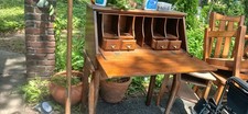 Ethan Allen Antique Secretary Desk Wood Brown 4 Drawers 56x26x45in