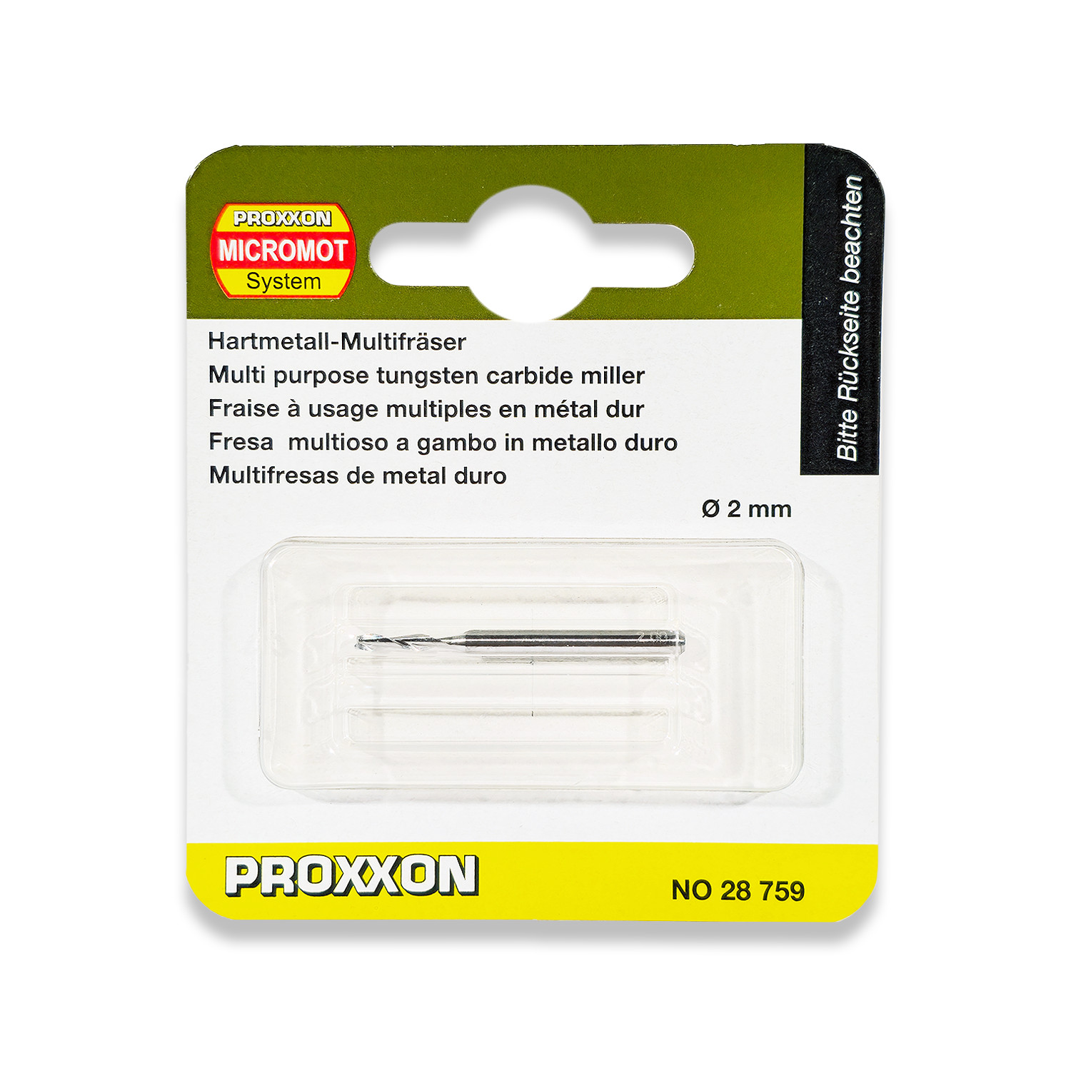 PROXXON Tungsten Carbide Milling Bit Straight - 2.0mm 28759 From RDGTools