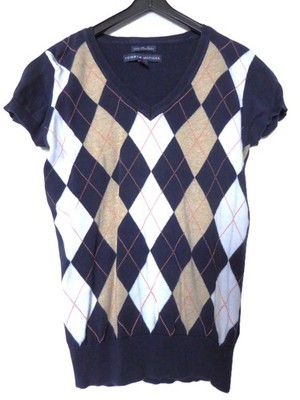schöner TOMMY HILFIGER Prima Cotton Pullover Gr. S/P 36 blau beige weiß