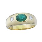 Band Ring Smaragd Brillanten 750er Gelbgold