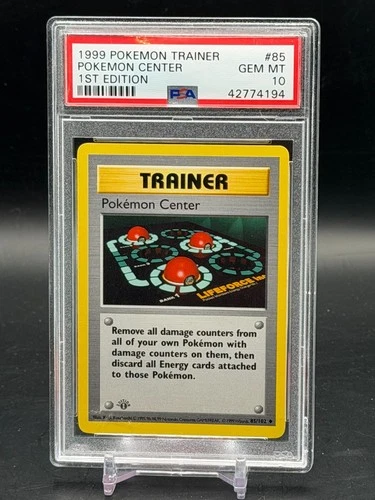 PSA 10 GEM MINT Pokemon Center Base Set 1st Edition Shadowless 1999 WOTC 85/102
