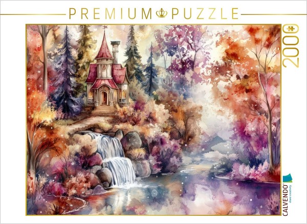 Calvendo Puzzle Castle By The Waterfall | 2000 Pieces, Finished Size 35.4 × 26.4-image