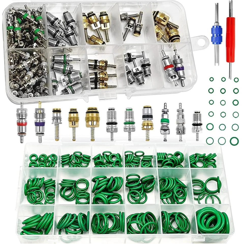 Car A/C Repair Kit, 270PCS O-Ring Set +102PCS Car Air Conditioner Valve Core Kit - Image 3 of 4