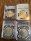 lot of 4 morgan silver dollars