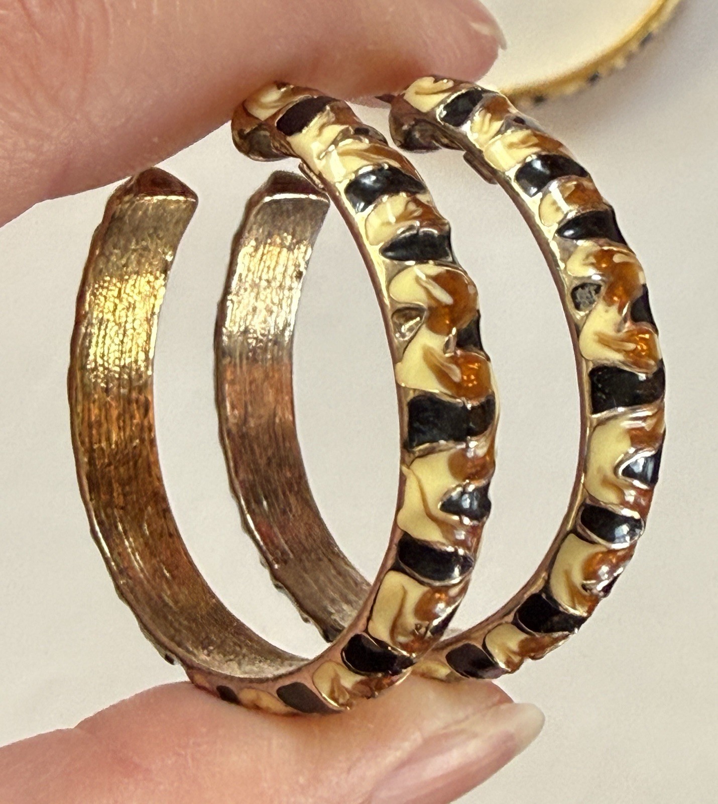 VINTAGE KJL KENNETH JAY LANE TIGER CAT PRINT ENAM… - image 12