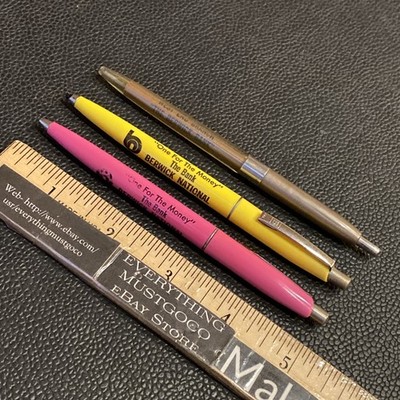 3 West End Berwick National Bank Mifflinville PA Ballpoint Pen PINK YELLOW BIC