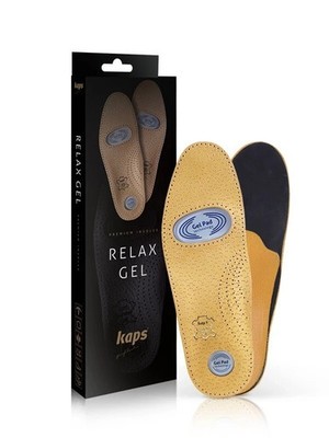 Kaps Relax Gel Premium Einlegesohlen Natur Schafsleder Ferse Stoßdämpfer EU45