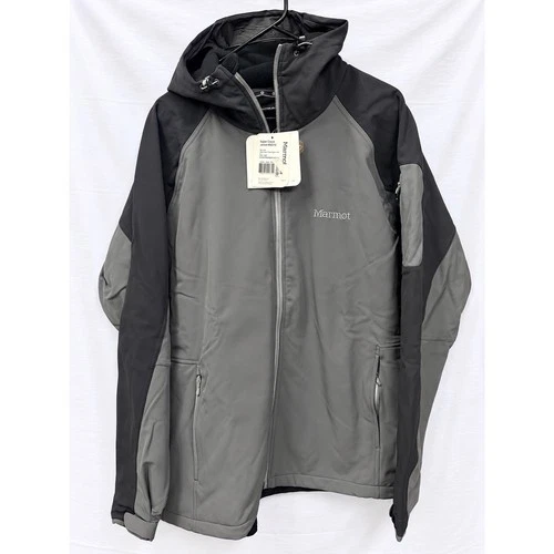 Marmot Super Gravity Jacket Mens XXL Gray Black Softshell Hooded NEW image 2