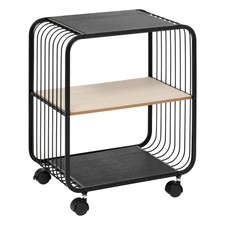 Étagère à Roulettes 2 Niveaux "Bert" 53cm Noir