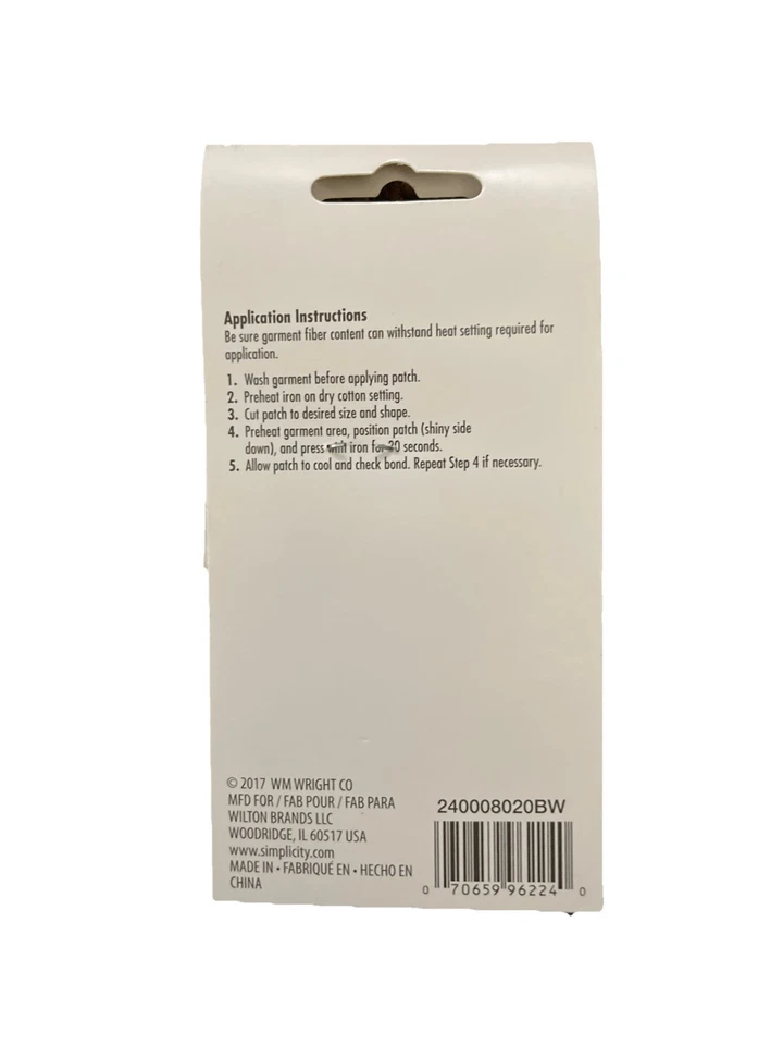 Bondex By Simplicity Iron On Blue Denim Patches.  5” X 7”. 2 Pieces New. - Image 2 of 3