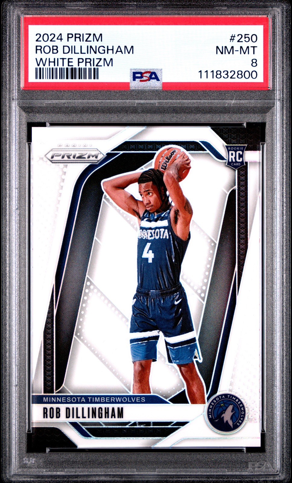 2024-25  Prizm - Robert Dillingham #250 White Prizm /175 (RC) Timberwolves/Bulls
