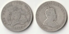 1910 Australia florin silver coin