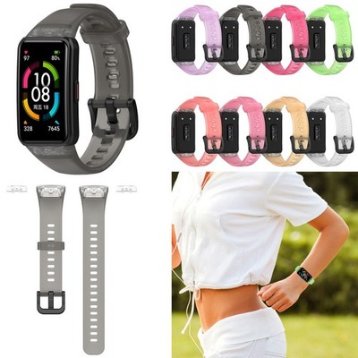 21mm TPU Watch Band Wrist Strap for Huawei Band 6/Honor Band 6 Smart Bracelet#