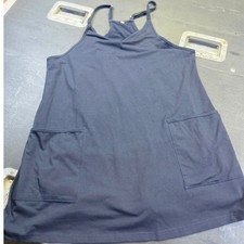 Navy Blue Tennis Dress with Pockets and Built-in Shorts Size Large Racerback