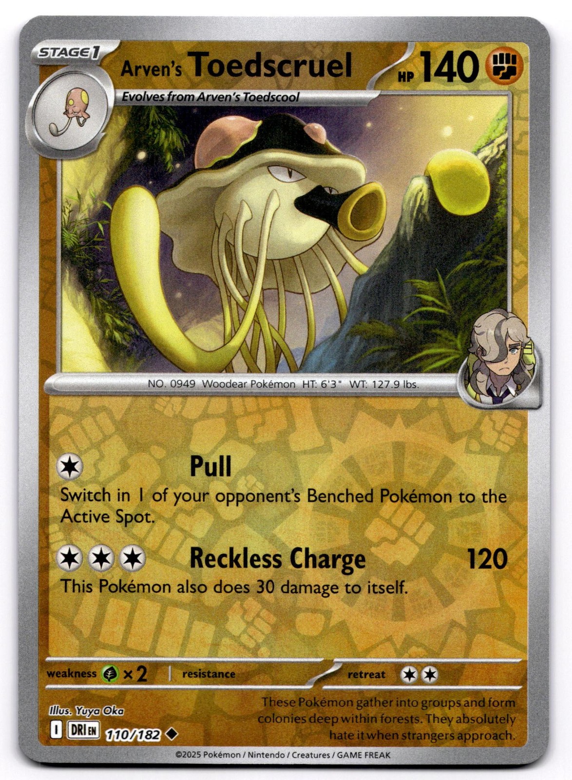 Arven's Toedscruel 110/182 Destined Rivals Uncommon Reverse Holo Near Mint