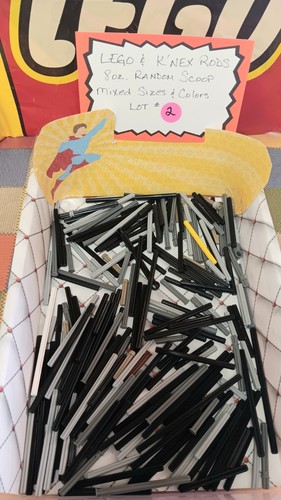 KNEX/LEGO CONNECTOR RODS - RANDOM 8 Oz. Scoop w/ Mixed Sizes & Colors READ BELOW - Picture 2 of 4