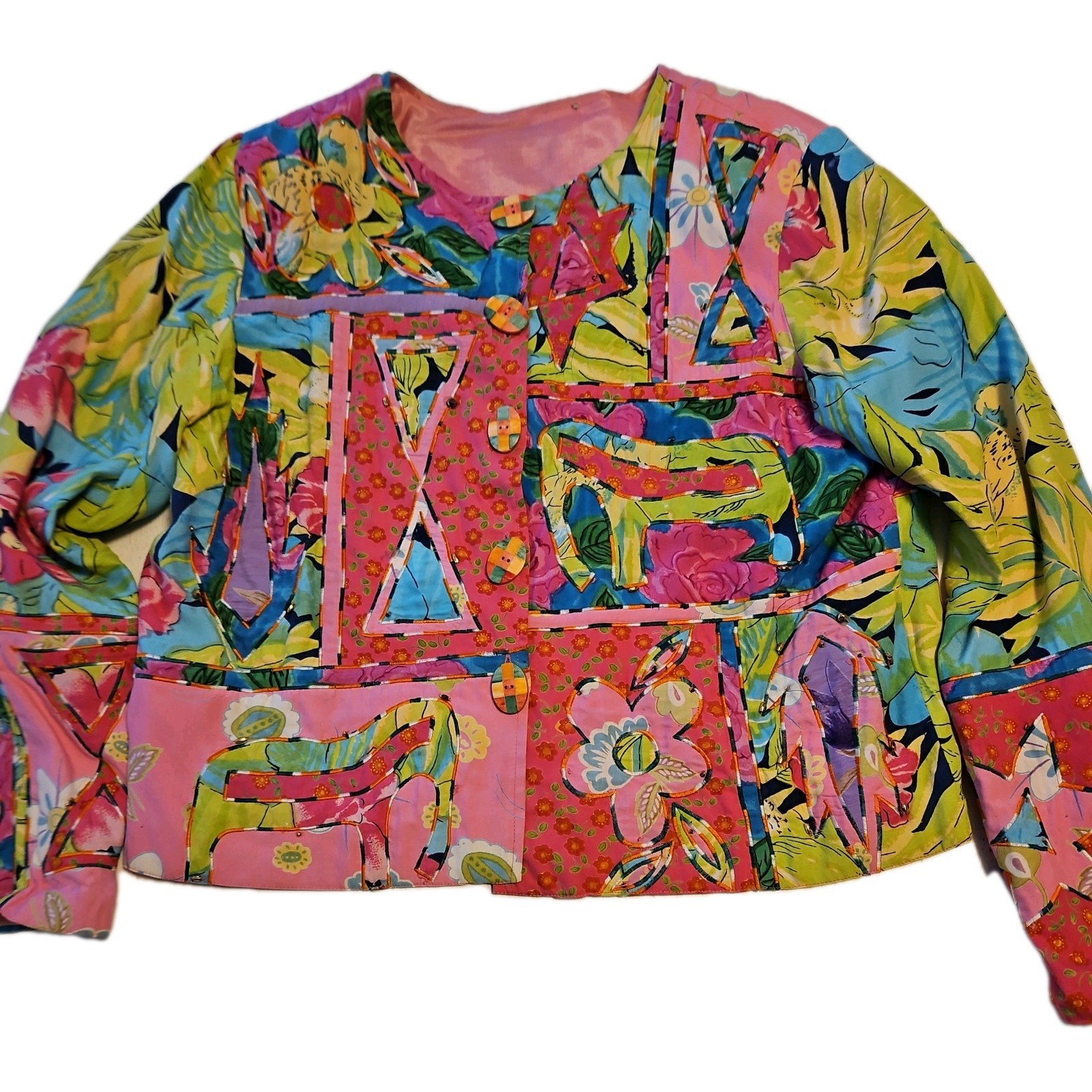 Sandy Starkman Patchwork Jacket Coat Wearable Art… - image 2
