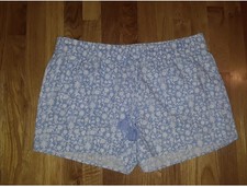 NWT Vineyard Vines Blue Floral Linen Elastic Waist Drawstring Tassels Shorts L