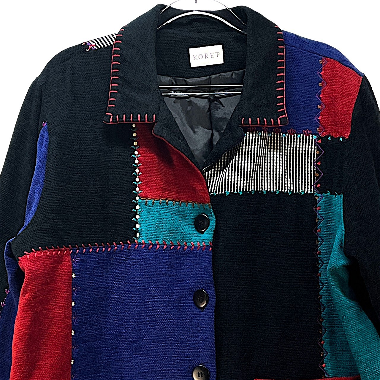 Koret Embroidered Patchwork Gingham Button Front … - image 2