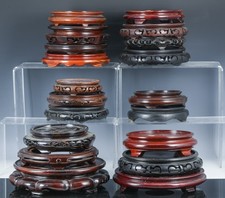 ESTATE LOT CHINESE CARVED ROSEWOOD VASE BOWL DISPLAY STANDS MEDIUM LARGE SIZE #1