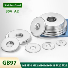 GB97 Flat Washers A2 Stainless Steel Round Gasket M8 M10 M12 M14 M16 M18 M20 M22