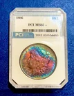 1886 P Morgan  Dollar PCI Mint 65 Monster Toning Overse And Reverse
